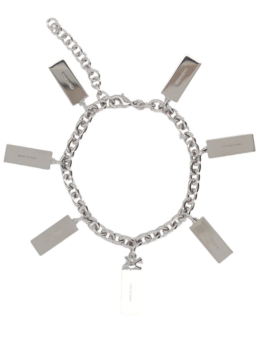 Maison Margiela Chain Bracelet with Rectangular Tags and Polished Finish Wit