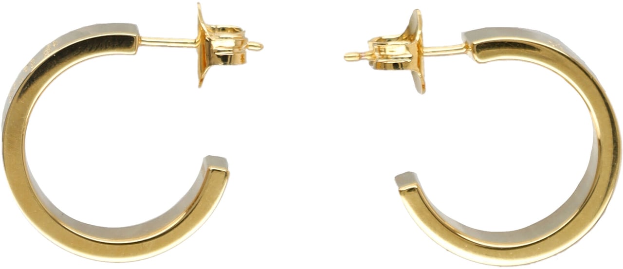 Maison Margiela Minimal Logo 8Mm Earrings Yellow Gold Polished Goud