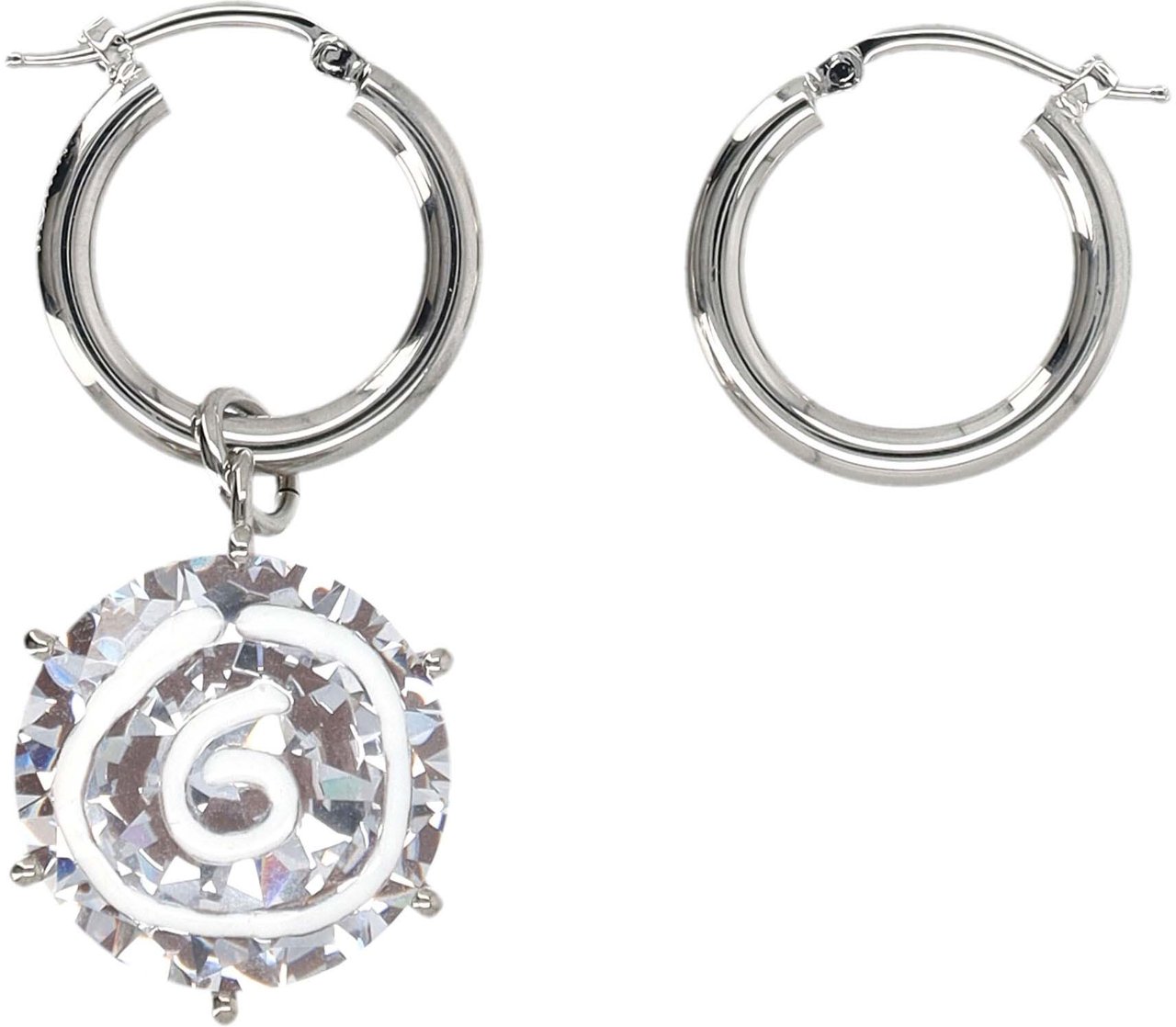 Maison Margiela Earring Diamond 6 Silver Crystal Zilver
