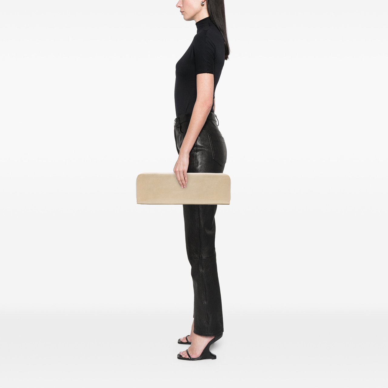 Maison Margiela XL Leather Long Slim Clutch Bruin