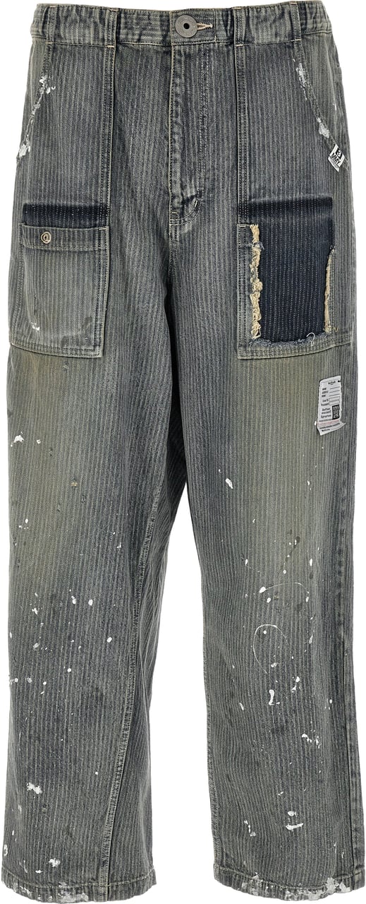 Maison Mihara Yasuhiro Blue Cotton Tapered Jeans Blauw