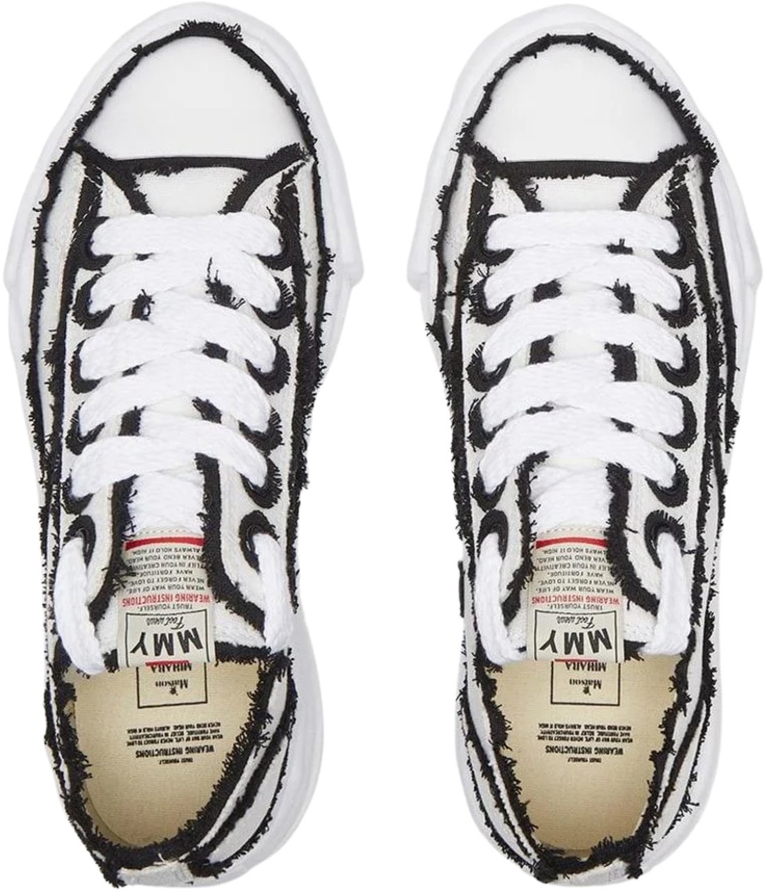 Maison Mihara Yasuhiro Maison Mihara Yasuhiro Peterson OG Sole Canvas Low Frayed White Black Divers