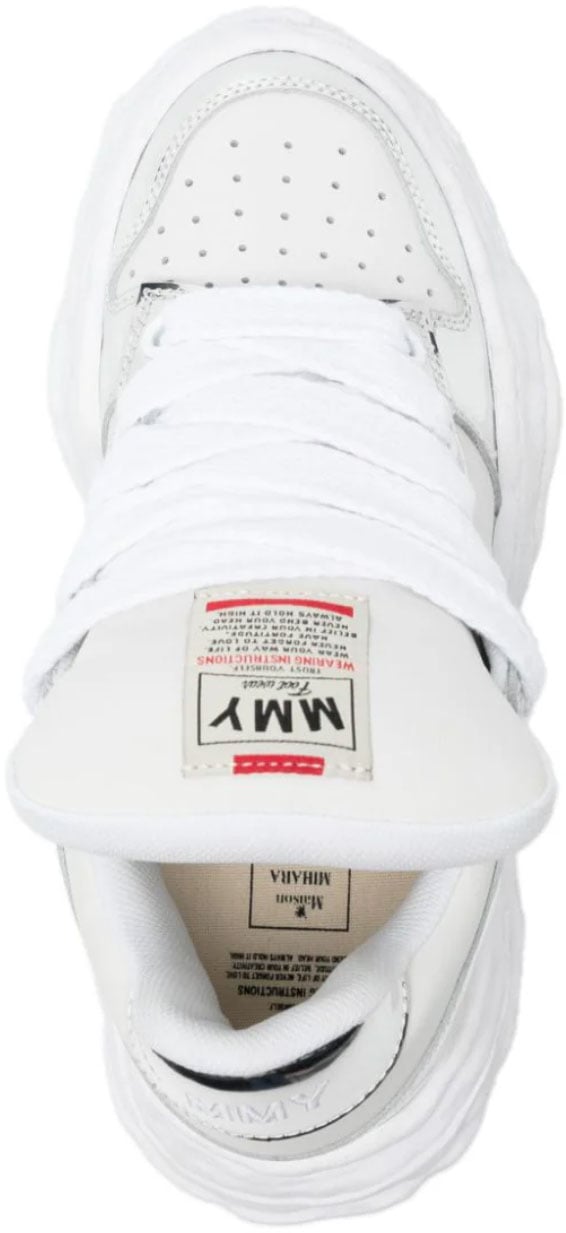 Maison Mihara Yasuhiro Wayne Original Sole Leather Puffer Low Top Sneaker Silver/white Wit