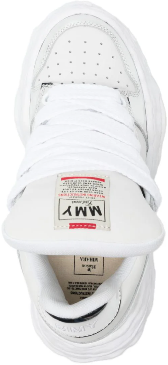 Maison Mihara Yasuhiro Wayne Original Sole Leather Puffer Low Top Sneaker Silver/white Wit