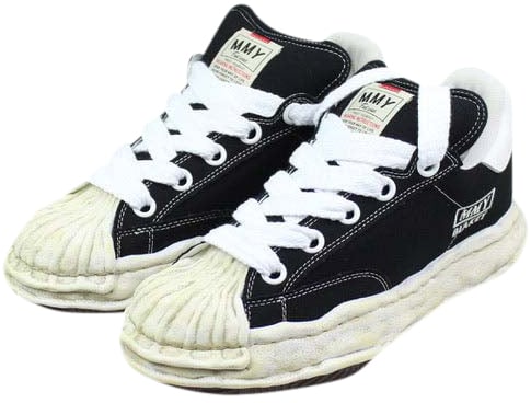 Maison Mihara Yasuhiro Maison Mihara Yasuhiro Canvas Low Distressed Midsole 'Black/White' Zwart