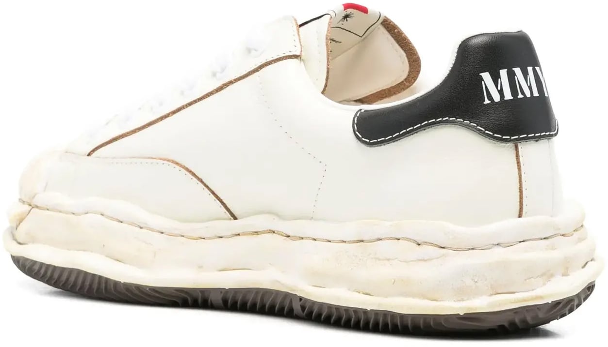 Maison Mihara Yasuhiro Blakey Original Sole Wrinkled Leather Low Top Sneaker White Wit