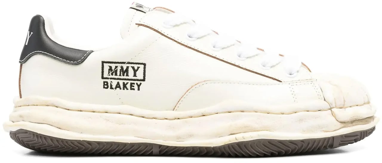 Maison Mihara Yasuhiro Blakey Original Sole Wrinkled Leather Low Top Sneaker White Wit