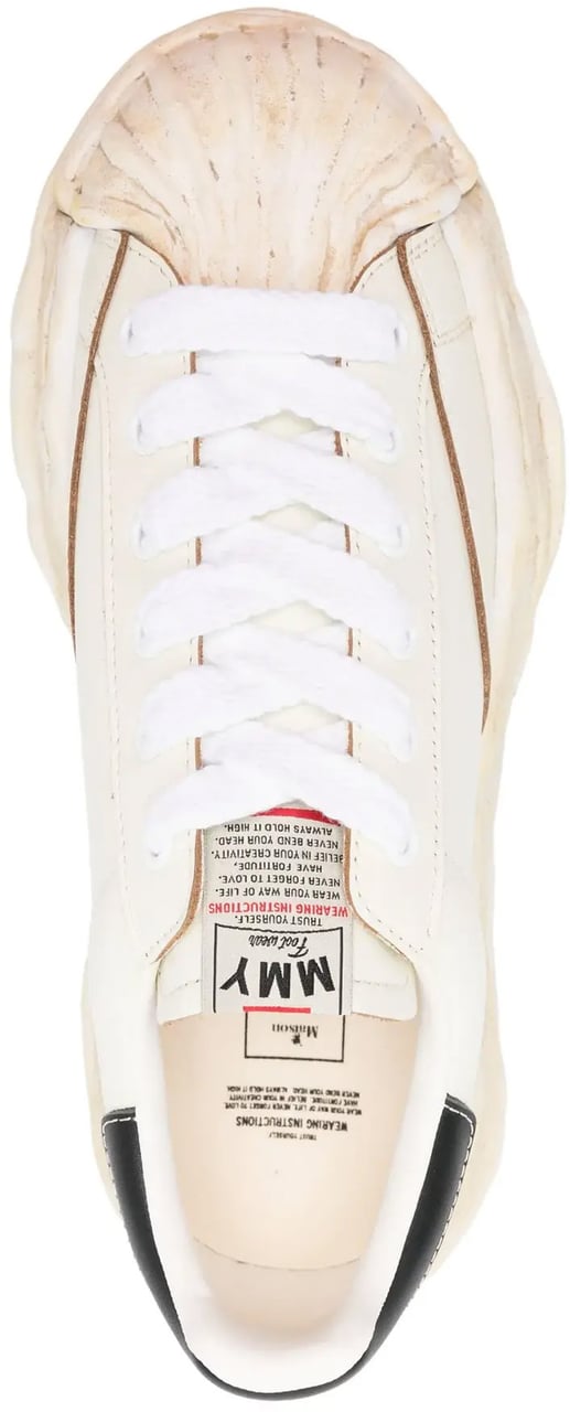 Maison Mihara Yasuhiro Blakey Original Sole Wrinkled Leather Low Top Sneaker White Wit