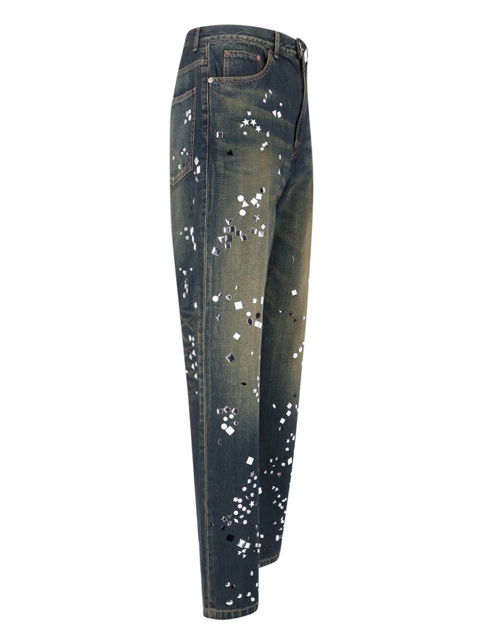 Maison Mihara Yasuhiro Straight-Leg Blue Cotton Denim Jeans Blauw