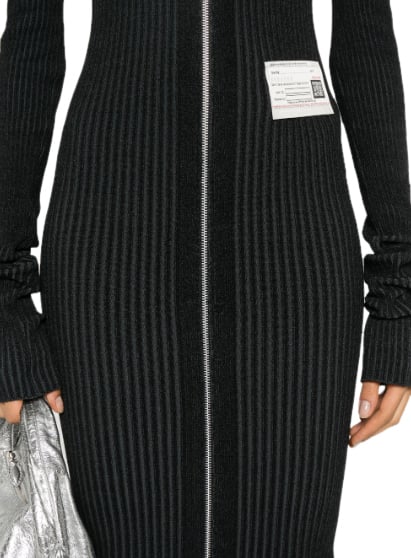 Maison Mihara Yasuhiro Rib Dress Black Zwart
