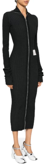 Maison Mihara Yasuhiro Rib Dress Black Zwart