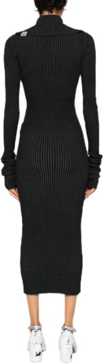 Maison Mihara Yasuhiro Rib Dress Black Zwart