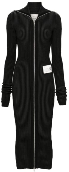 Maison Mihara Yasuhiro Rib Dress Black Zwart