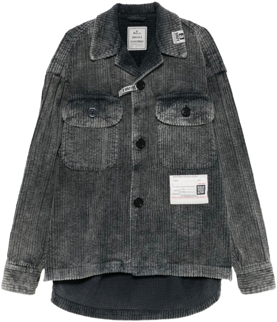 Maison Mihara Yasuhiro Corduroy Shirt Black Zwart