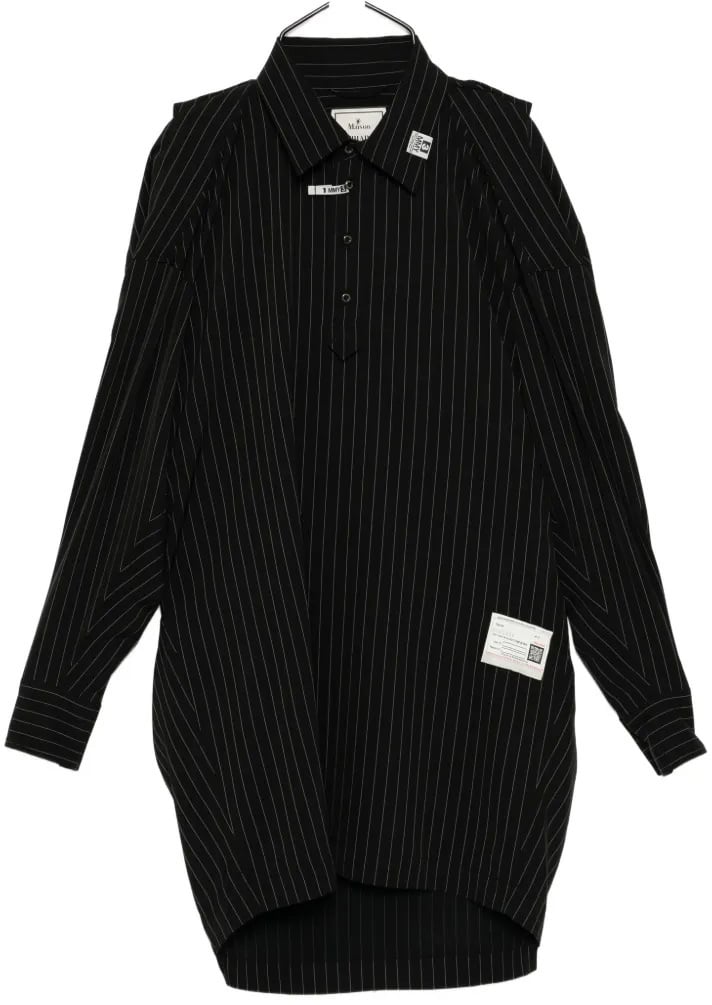 Maison Mihara Yasuhiro W Sleeve Shirts Dress Black Zwart