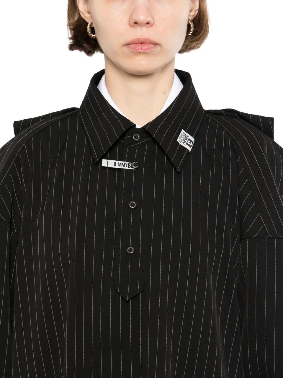 Maison Mihara Yasuhiro W Sleeve Shirts Dress Black Zwart
