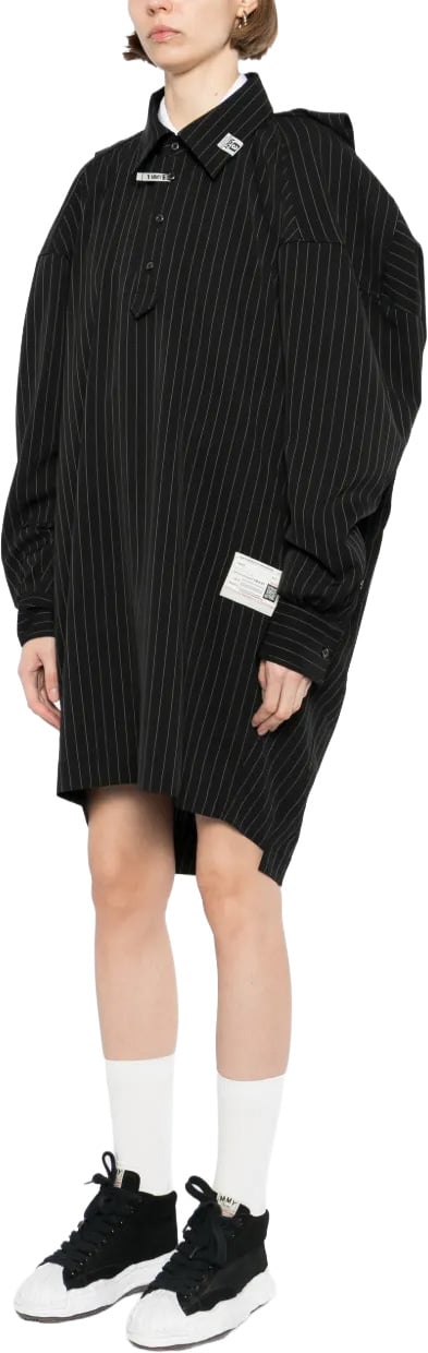 Maison Mihara Yasuhiro W Sleeve Shirts Dress Black Zwart