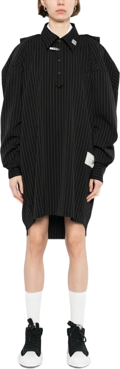Maison Mihara Yasuhiro W Sleeve Shirts Dress Black Zwart