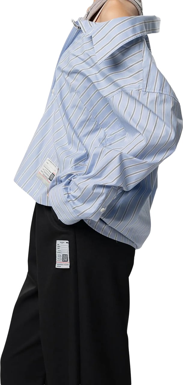 Maison Mihara Yasuhiro Layered Stripe Shirts Blue Blauw