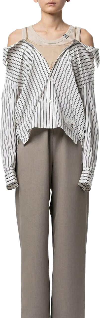 Maison Mihara Yasuhiro Layered Stripe Shirts White Wit