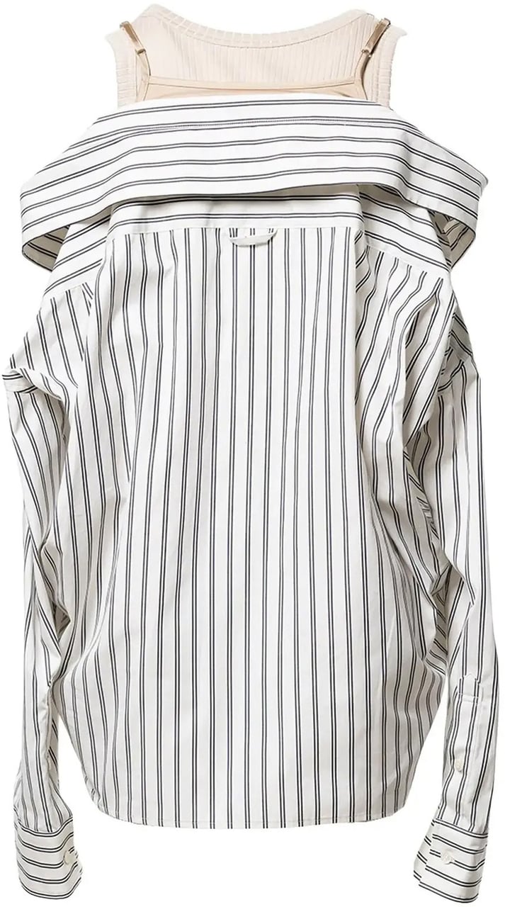 Maison Mihara Yasuhiro Layered Stripe Shirts White Wit