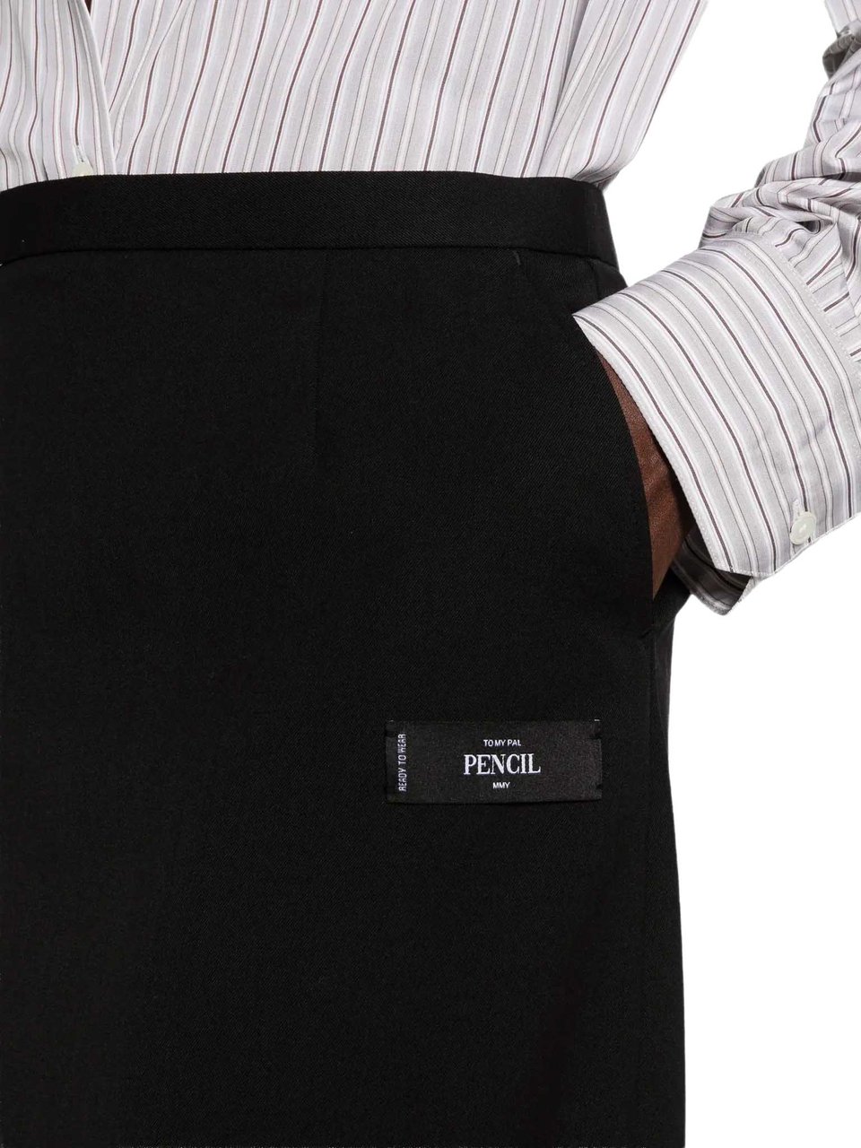 Maison Mihara Yasuhiro Pencil Skirt Black Zwart