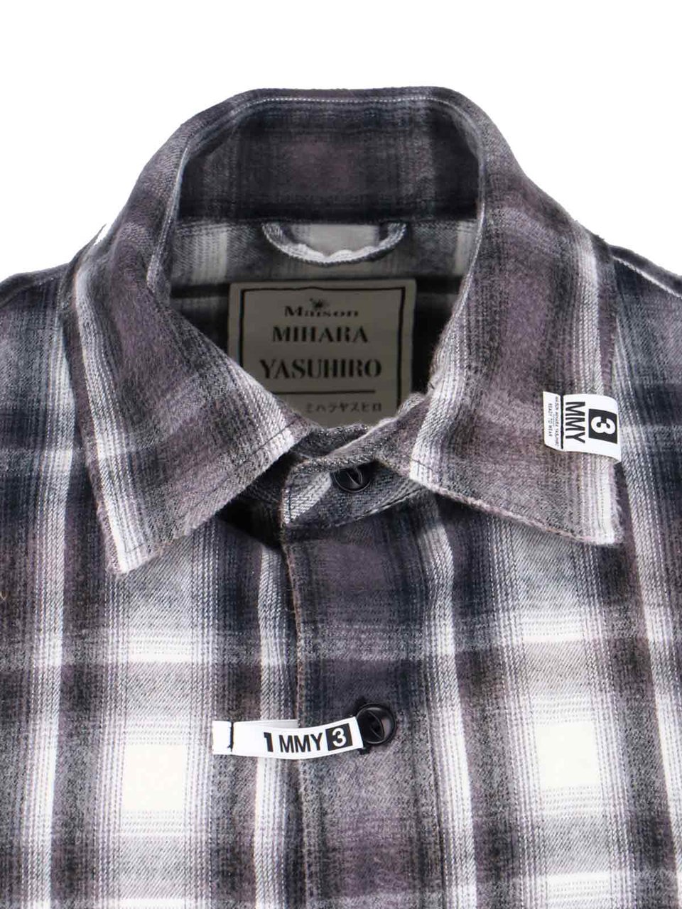 Maison Mihara Yasuhiro Vintage Check Cotton Shirt with Multicolor Embroidery Divers