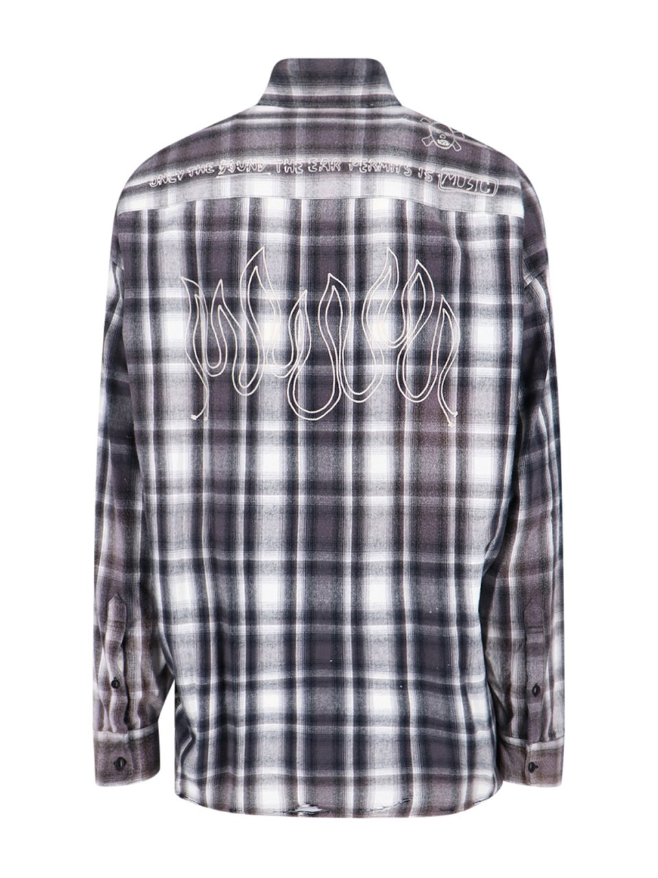 Maison Mihara Yasuhiro Vintage Check Cotton Shirt with Multicolor Embroidery Divers