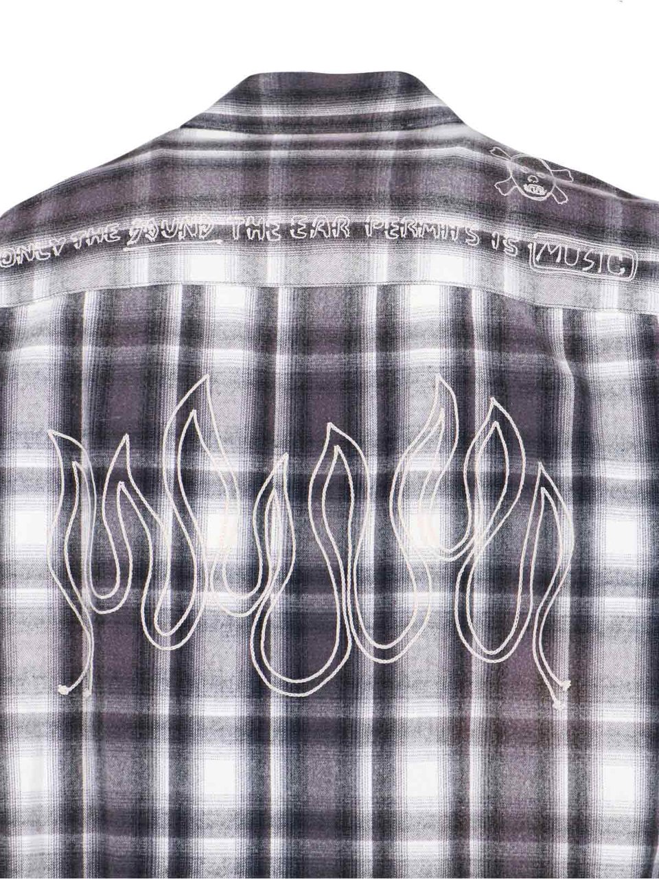Maison Mihara Yasuhiro Vintage Check Cotton Shirt with Multicolor Embroidery Divers