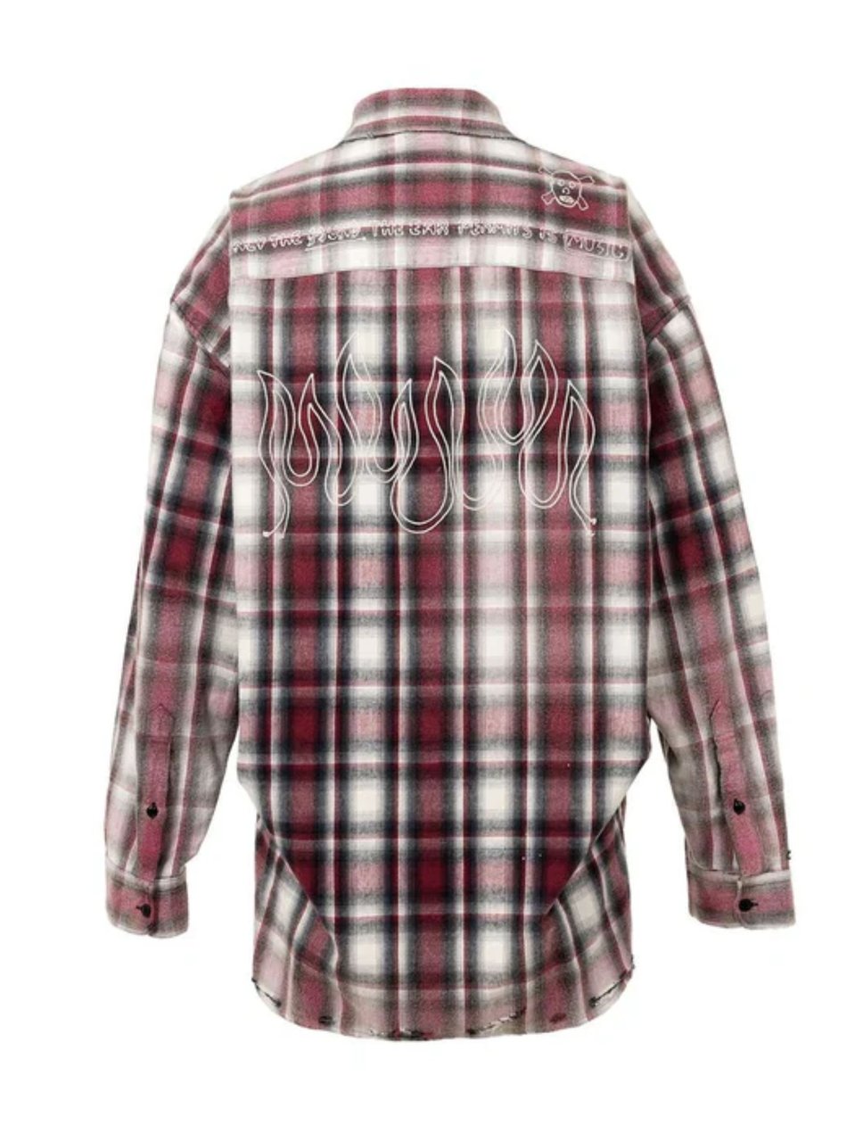 Maison Mihara Yasuhiro Classic Plaid Graphic Print Shirt Roze