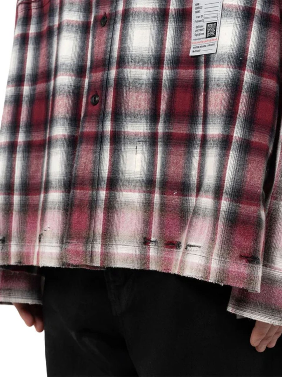 Maison Mihara Yasuhiro Classic Plaid Graphic Print Shirt Roze