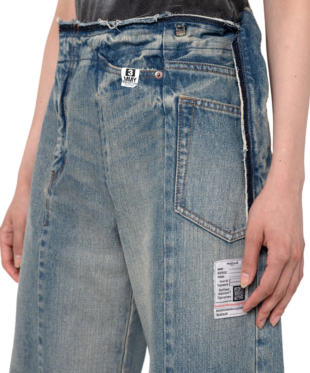 Maison Mihara Yasuhiro Reconstructed Denim Pants Blauw