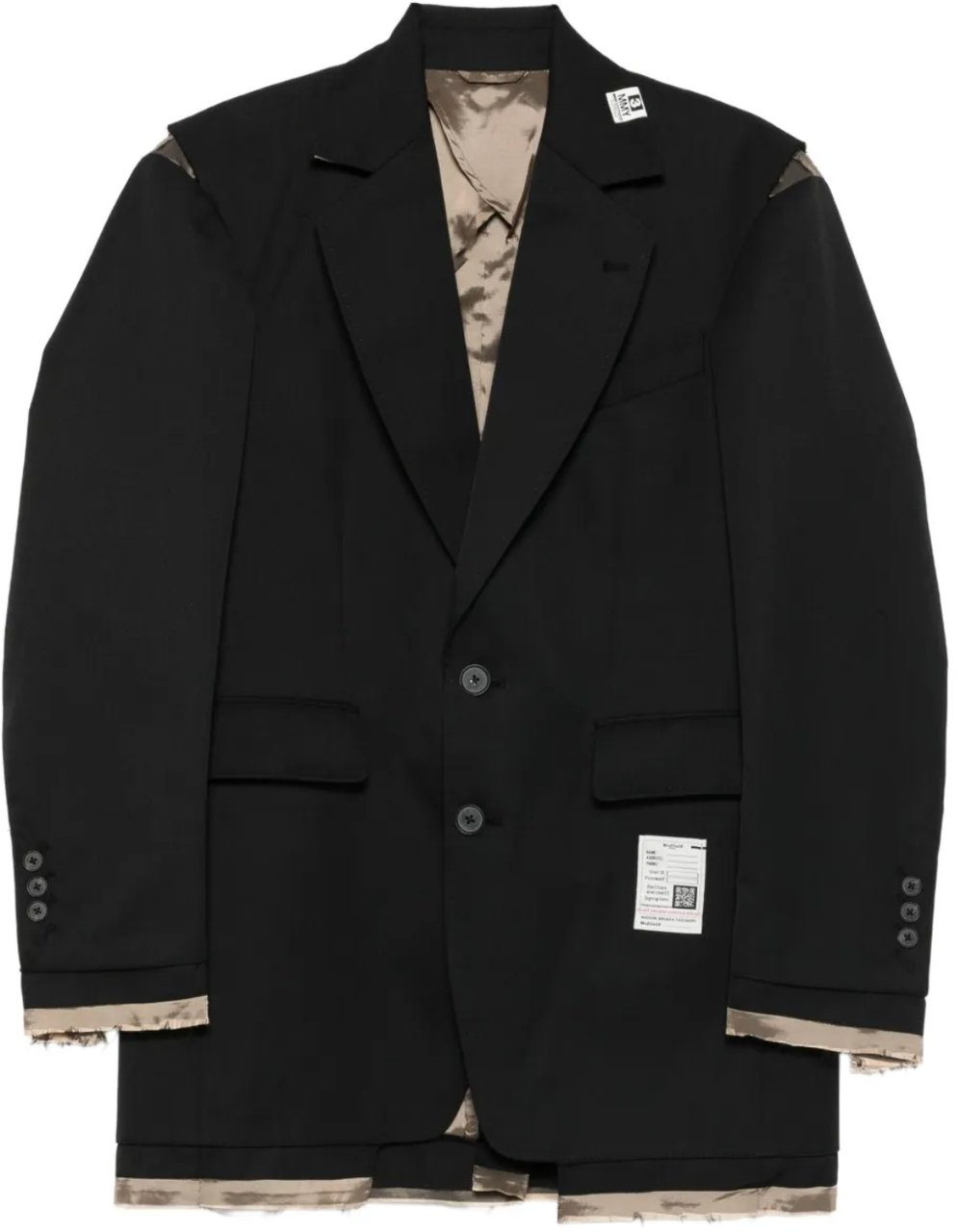 Maison Mihara Yasuhiro Dry Wool Jacket Black Zwart