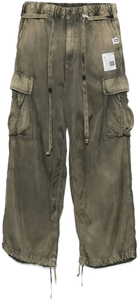 Maison Mihara Yasuhiro Satin Cargo Pants Khaki Grijs