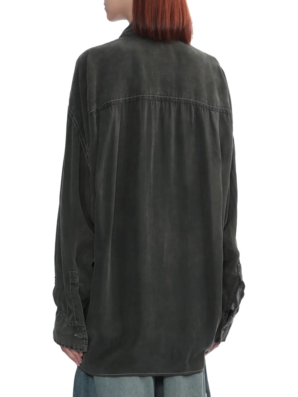 Maison Mihara Yasuhiro Vintage Like Shirt Khaki Zwart