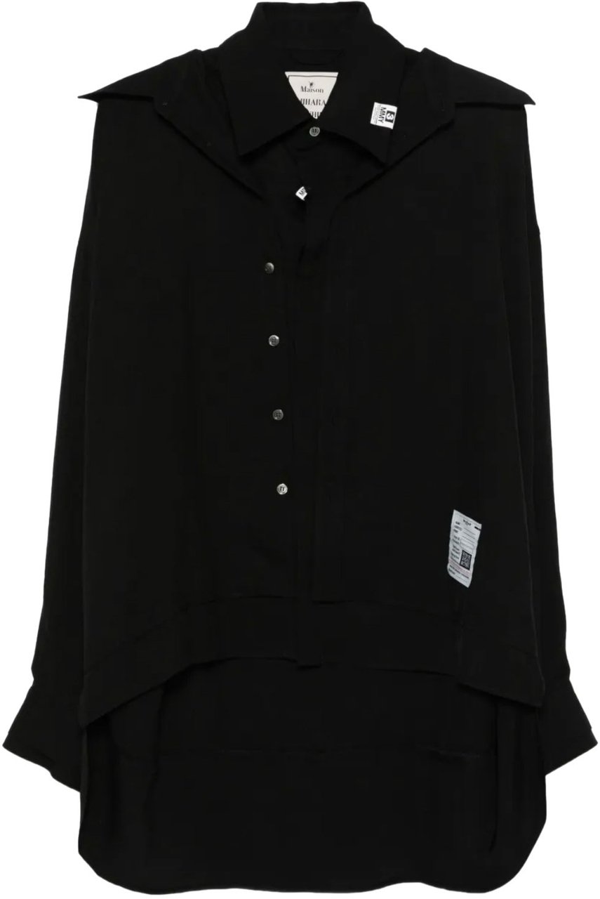 Maison Mihara Yasuhiro Double Layered Shirts Black Zwart