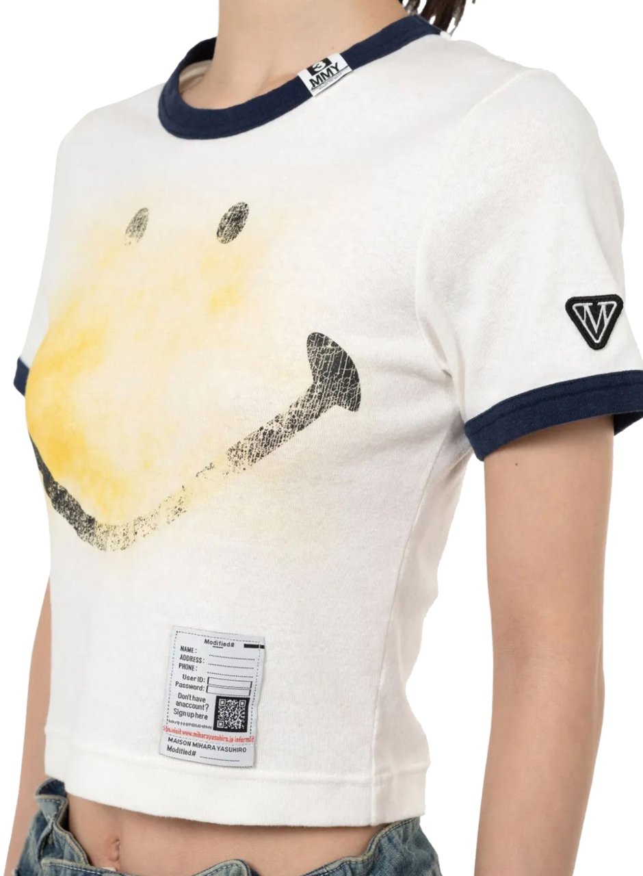 Maison Mihara Yasuhiro Smily Face Printed Mini Tee White Wit