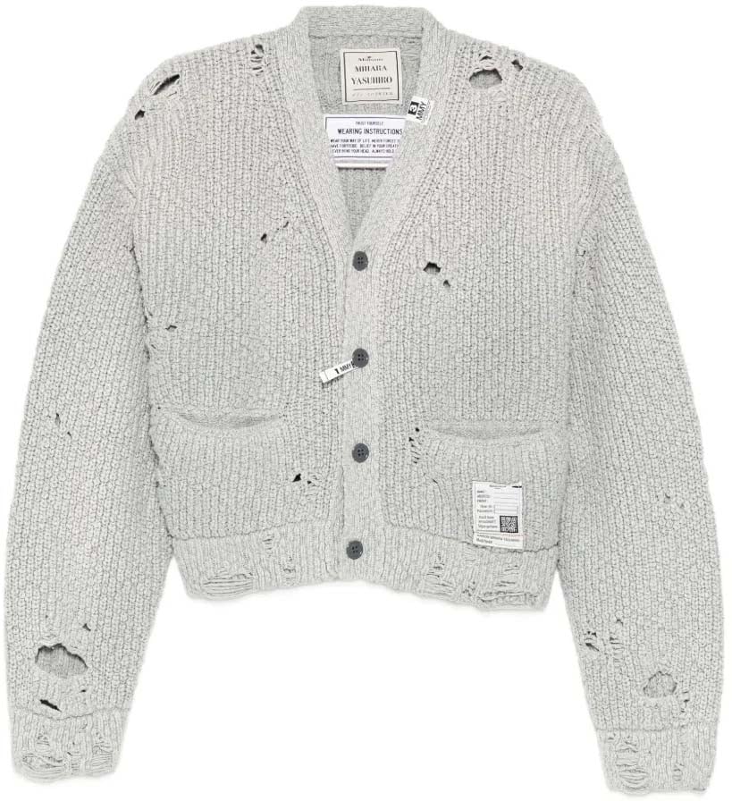 Maison Mihara Yasuhiro Sun Faded Knit Cardigan Gray Grijs