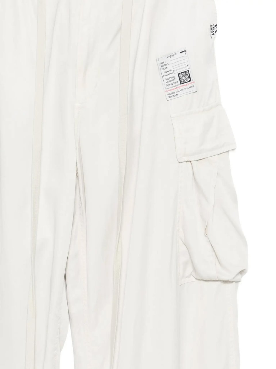 Maison Mihara Yasuhiro R/co Satin Cargo Pants Cream Divers