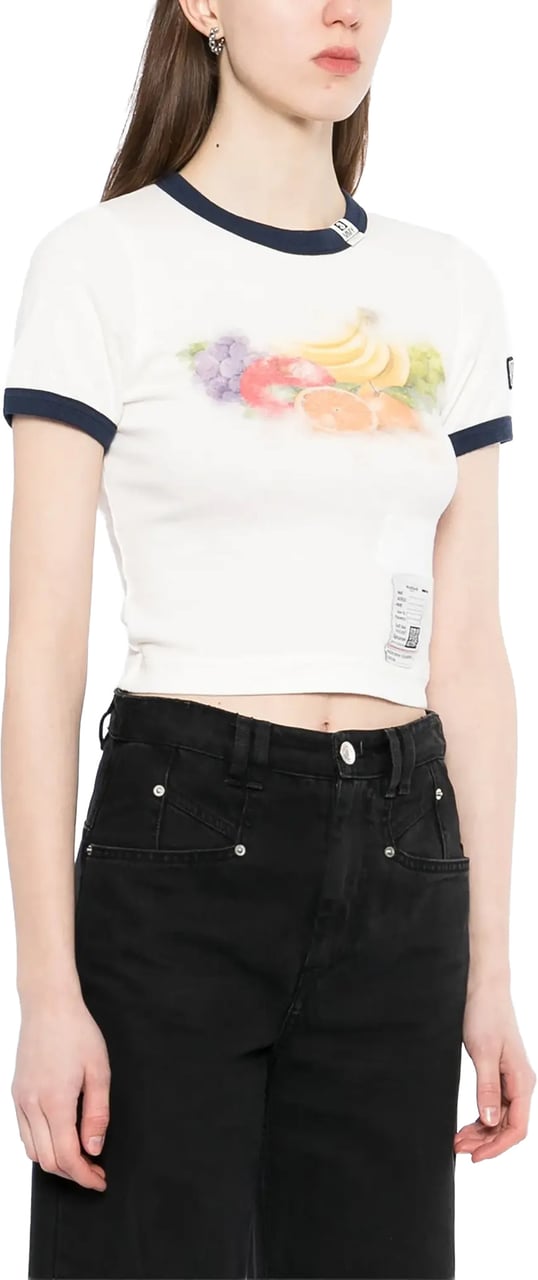 Maison Mihara Yasuhiro Fruit Printed Mini Tee White Wit