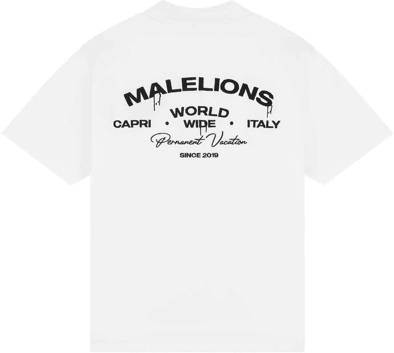 Malelions Men Permanent Vacation T-Shirt Wit