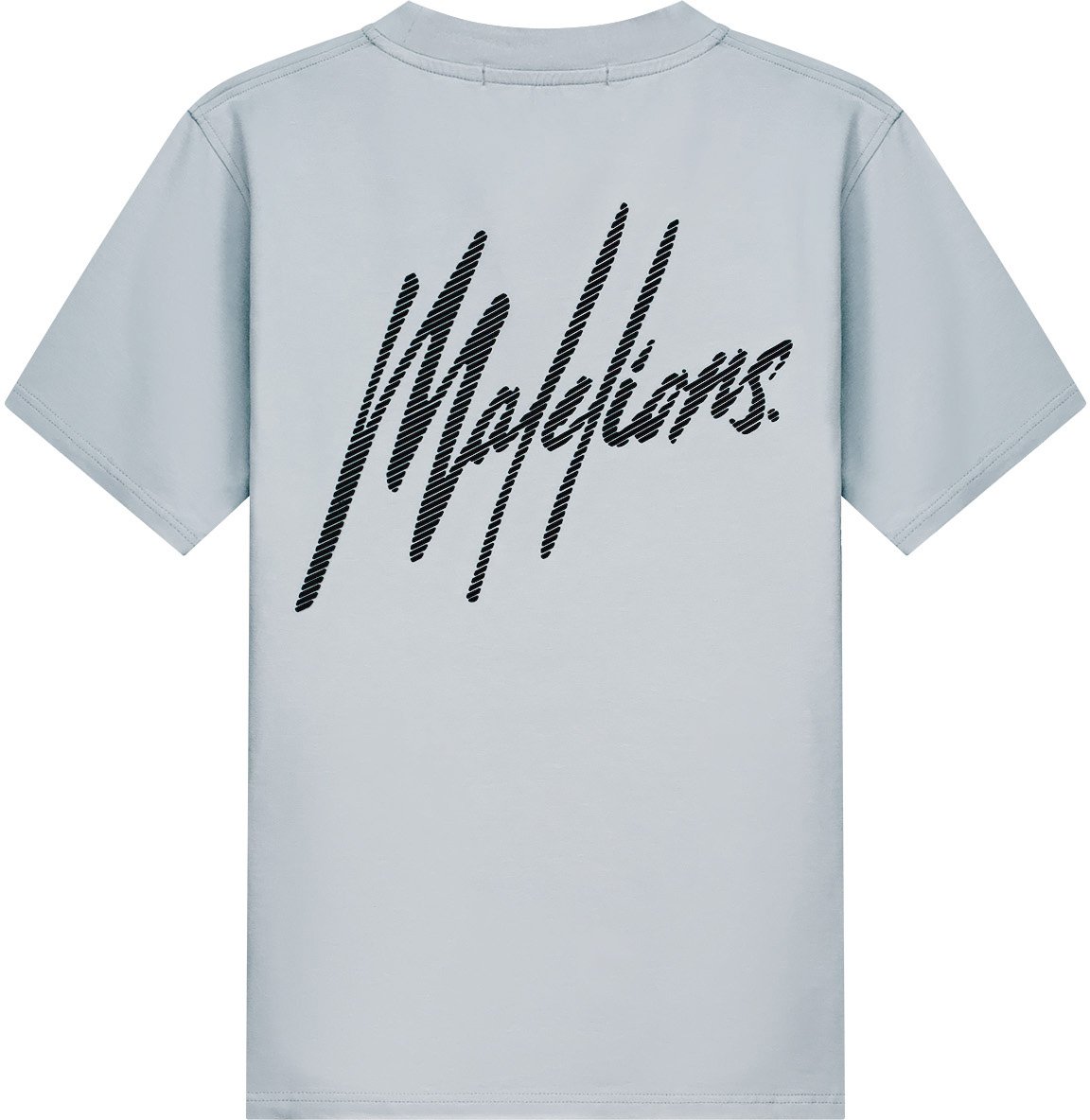 Malelions Malelions Men Striped Signature T-Shirt Grijs