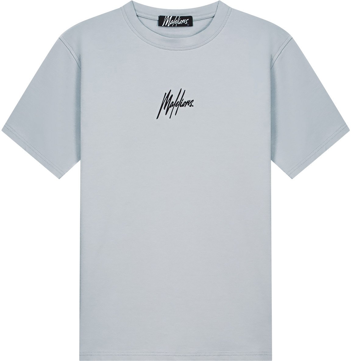 Malelions Malelions Men Striped Signature T-Shirt Grijs