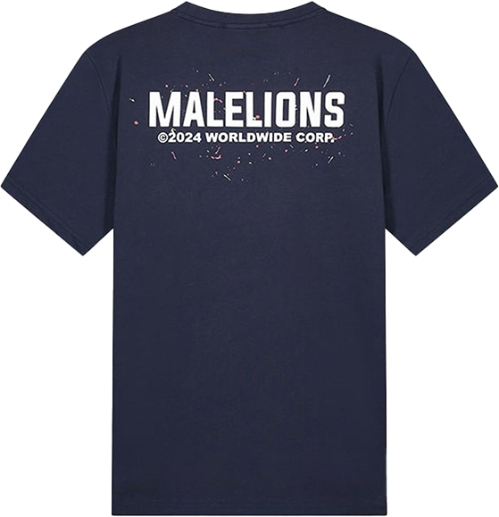 Malelions Malelions Worldwide Paint T-Shirt Blauw