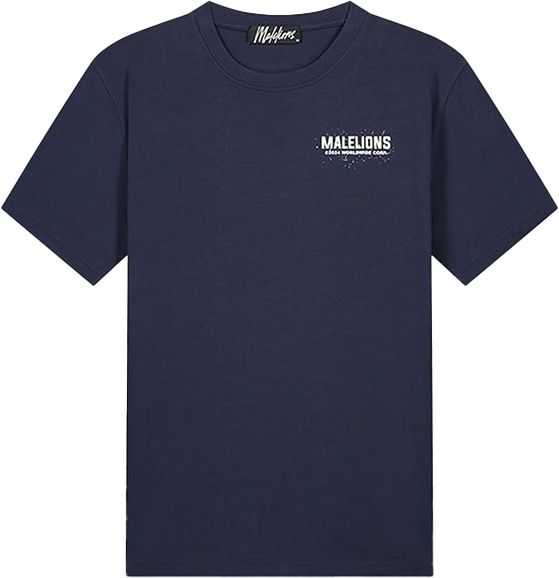 Malelions Malelions Worldwide Paint T-Shirt Blauw