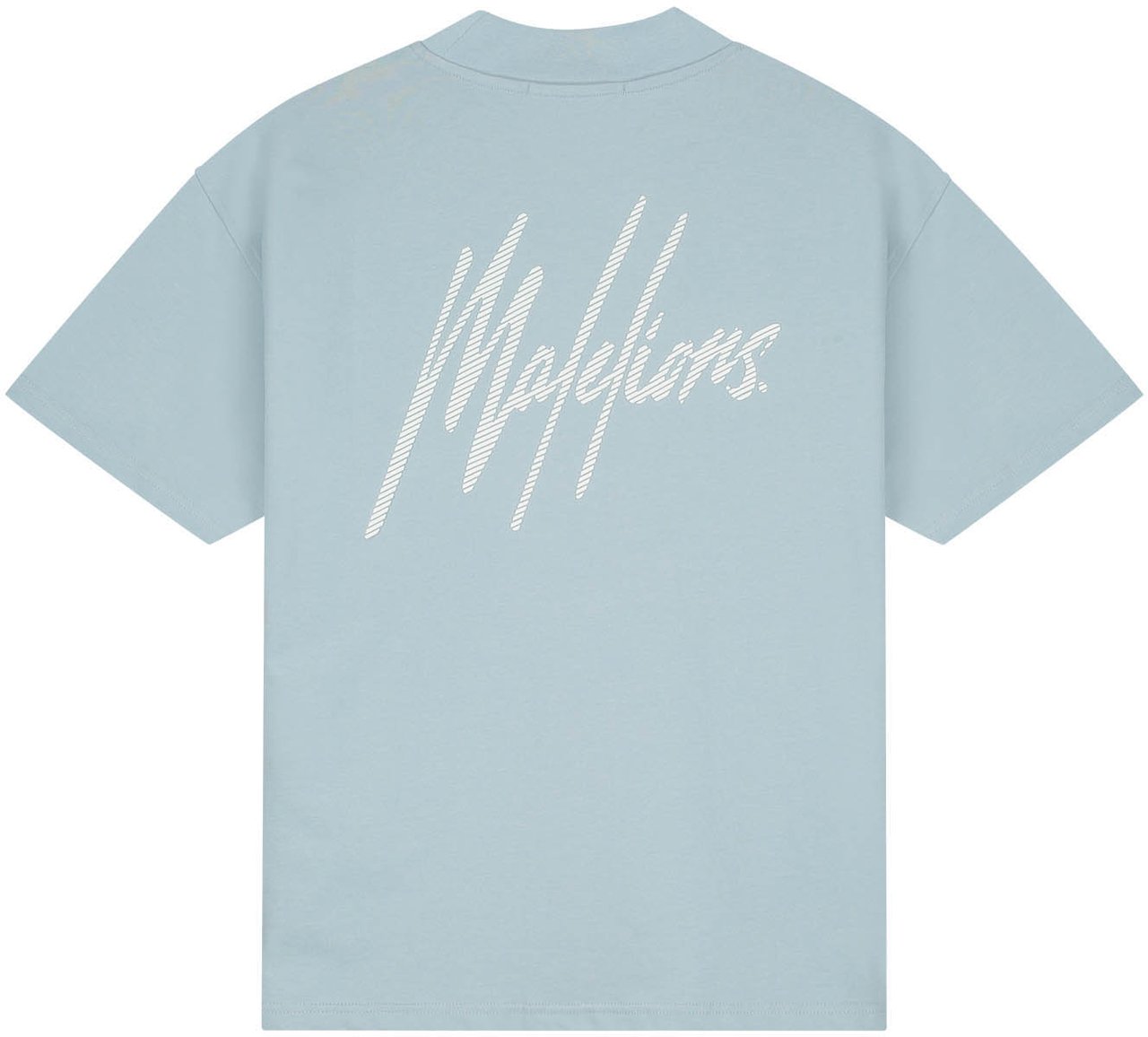Malelions Malelions Men Oversized Striped Signature T-Shirt Grijs