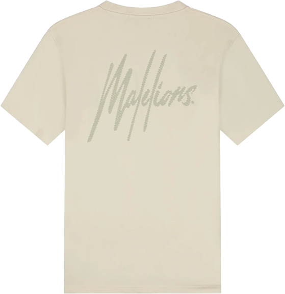 Malelions Malelions Striped Signature T-Shirt Beige