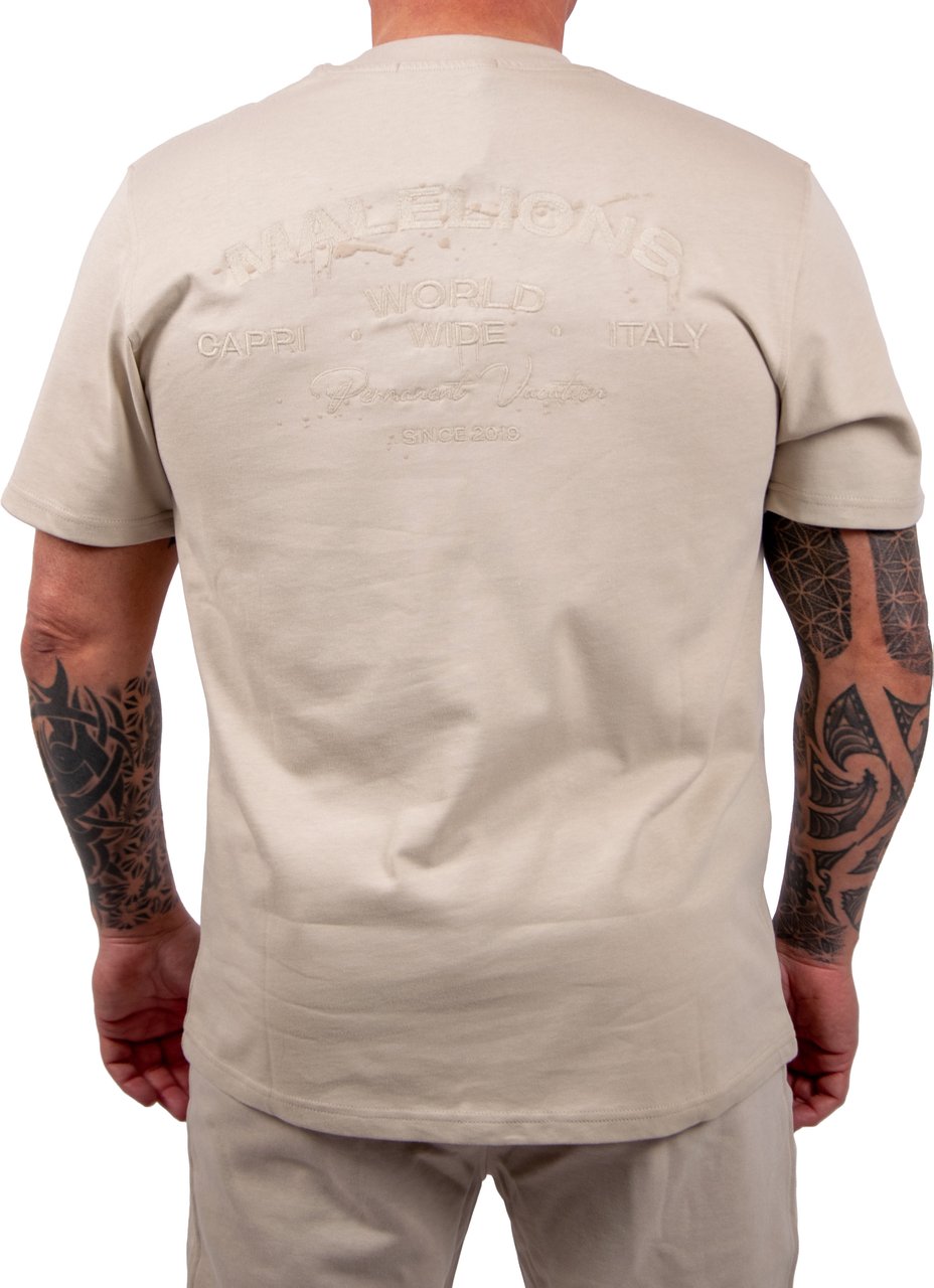 Malelions Malelions Permanent Vacation T-Shirt Beige