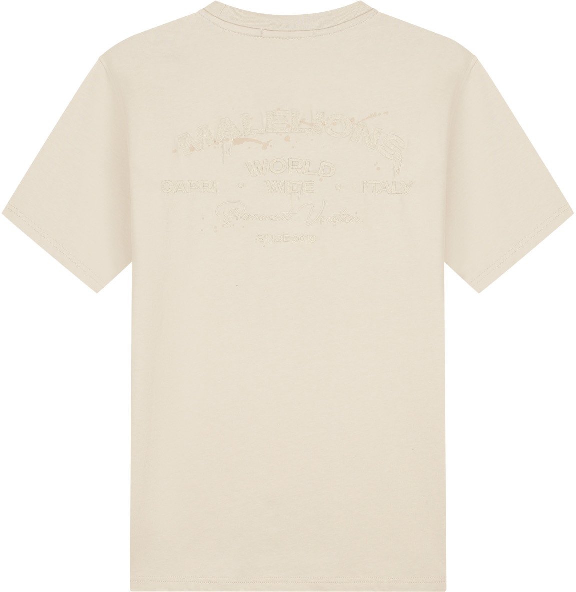 Malelions Men Permanent Vacation T-Shirt Taupe