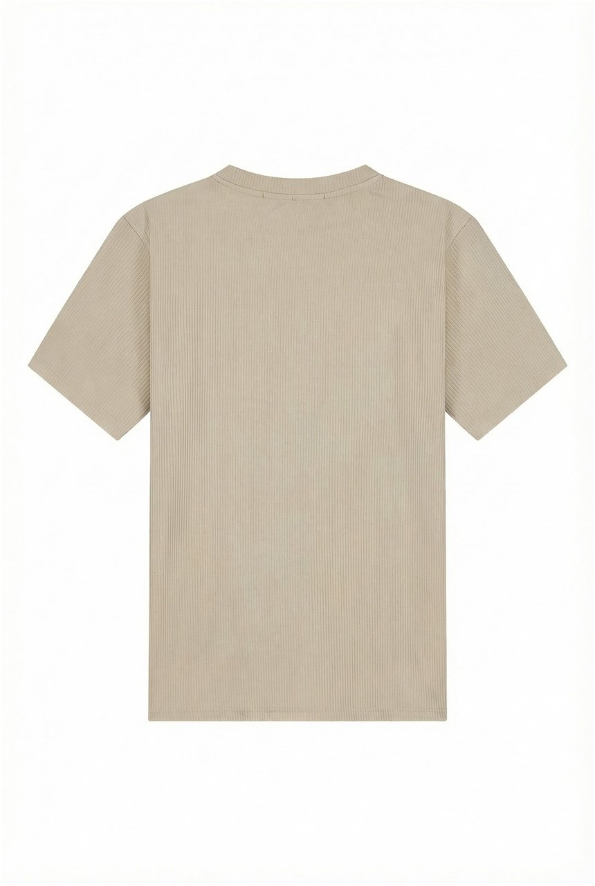 Malelions Malelions Men Ribbed T-Shirt Taupe
